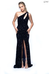 black sparkly dress made by gurbani, stocked by one of the best places to buy prom dresses