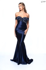 form fitting blue dress stocked by a prom dresses shop in swansea
