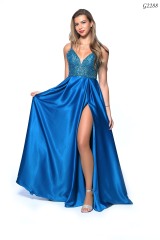 cobalt blue dress with leg slit from shop selling prom dresses in swansea